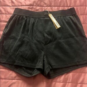 SKIMS Black Loose Boxer Shorts NWT Size XS